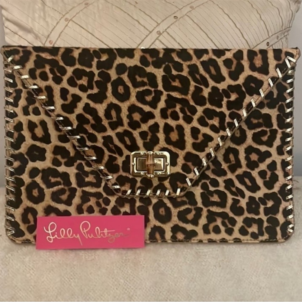 Lilly Pulitzer Celina Clutch in Leopard Calf-hair
